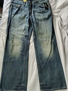 Men's Faded Blue Jeans